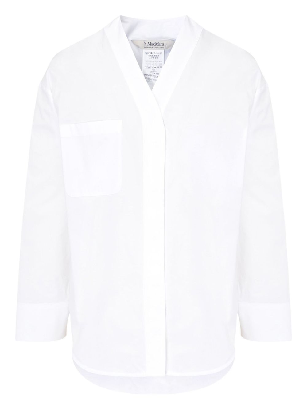 V-neck pocket shirt - White