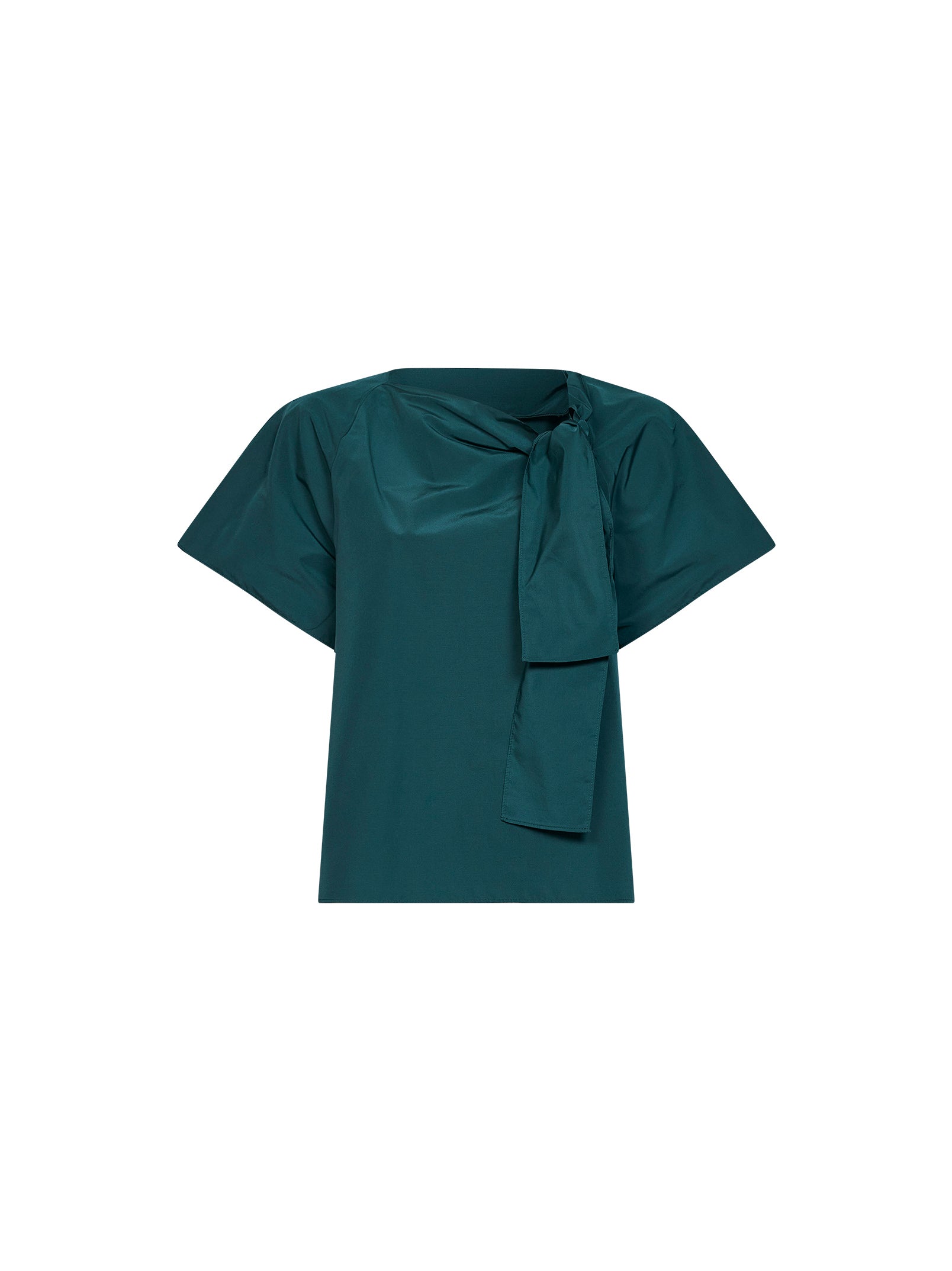 Asymmetric Taffeta Blouse — Green