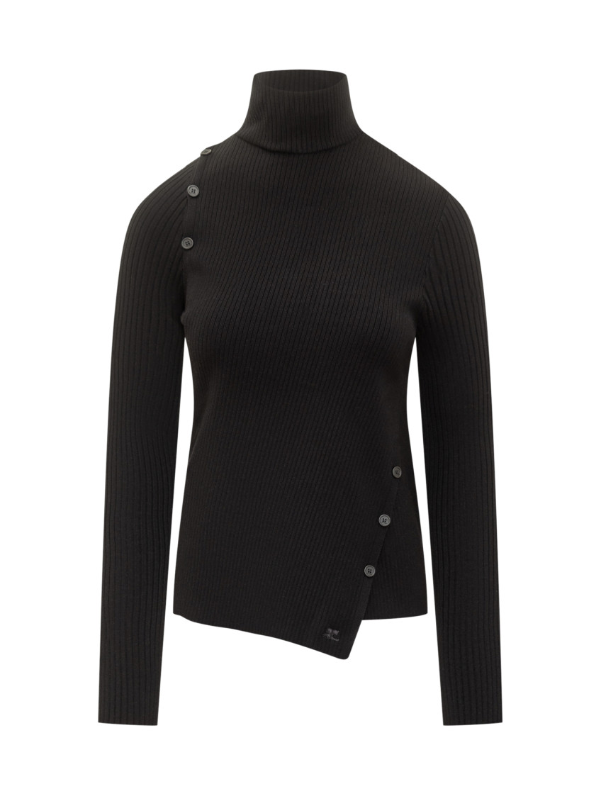 Black Knitted Turtle Neck Sweater