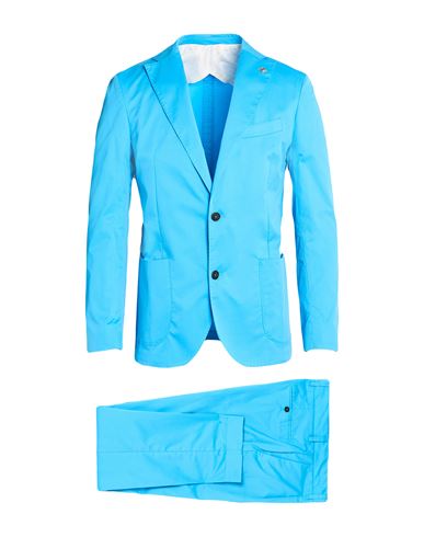 Man Suit Azure Size 34 Cotton, Polyamide, Elastane