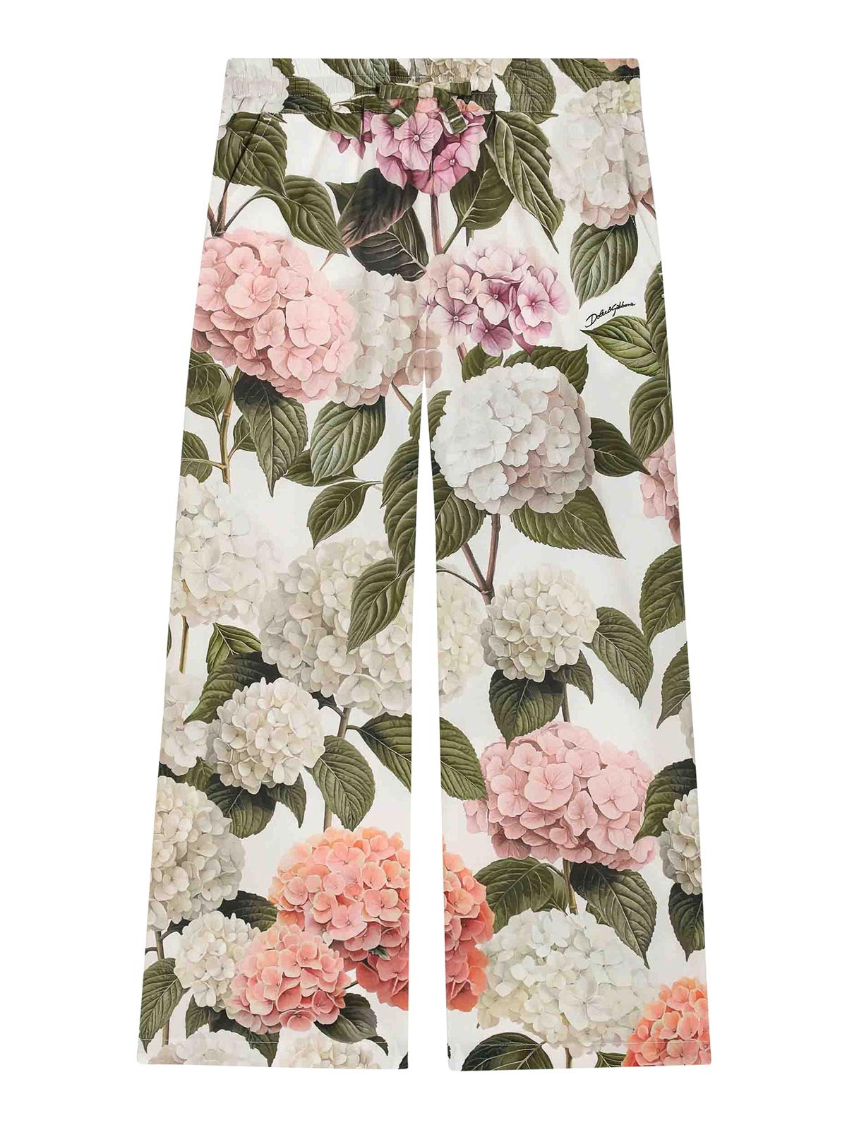 Trousers With Hydrangea Print