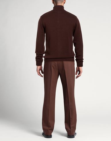 Roberto P Luxury Man Cardigan Dark brown Size XL Wool, Acrylic