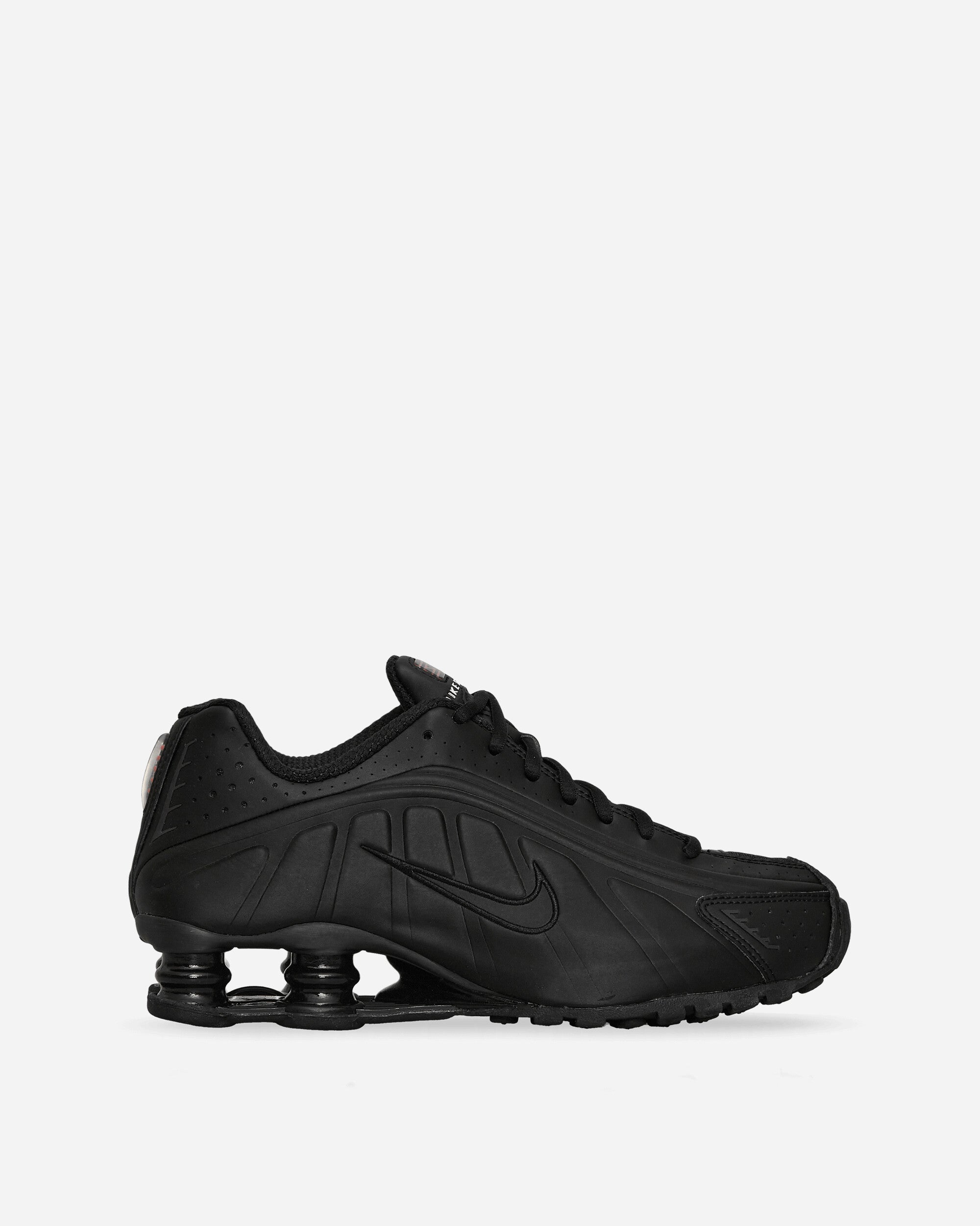 Women's W SHOX R4 Sneakers in Black/Max Orange, Size UK 4.5
