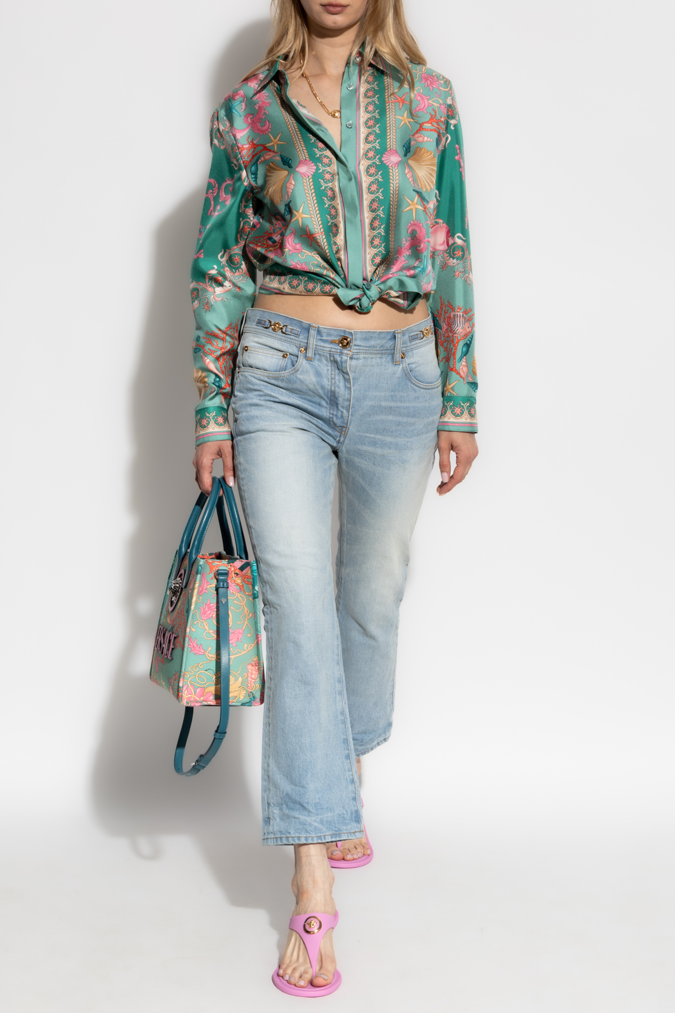 Jeans With Logo, Women's, Blue