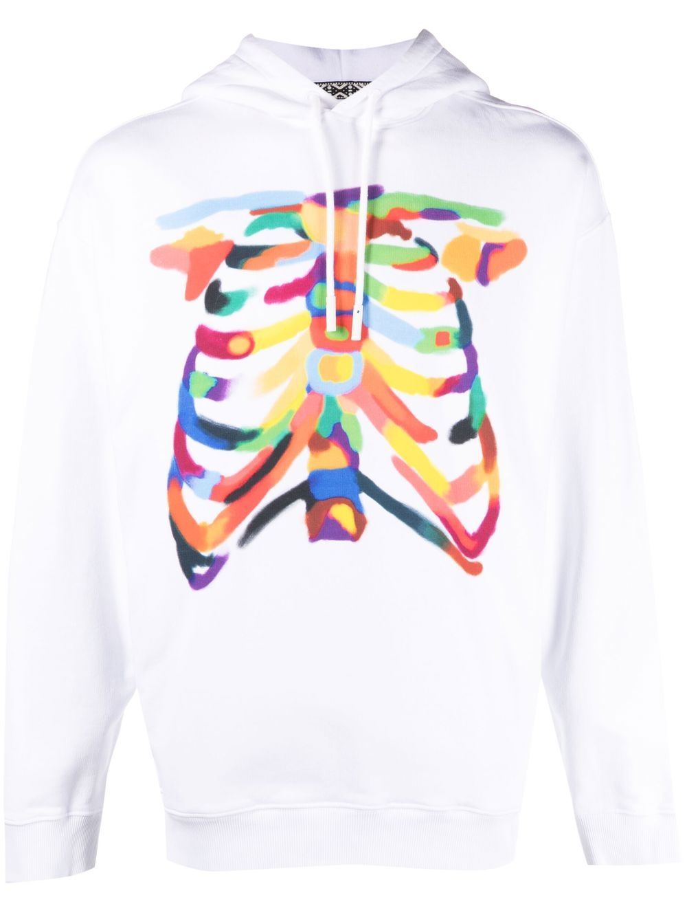 Graphic-print cotton hoodie - White