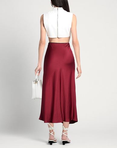Woman Midi skirt Burgundy Size 14 Polyester