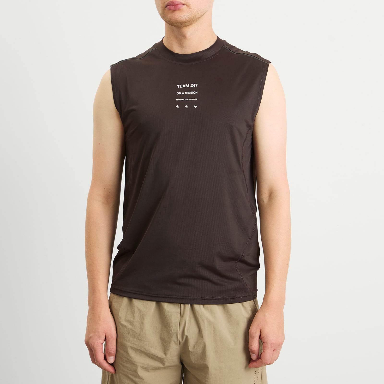 Men's 247 Mesh Runner Tank T-Shirt Chocolate Torte