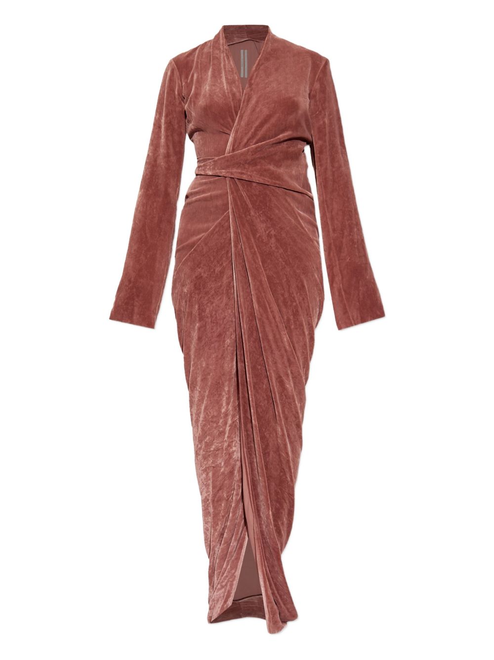 Wrap-effect velvet dress - Red