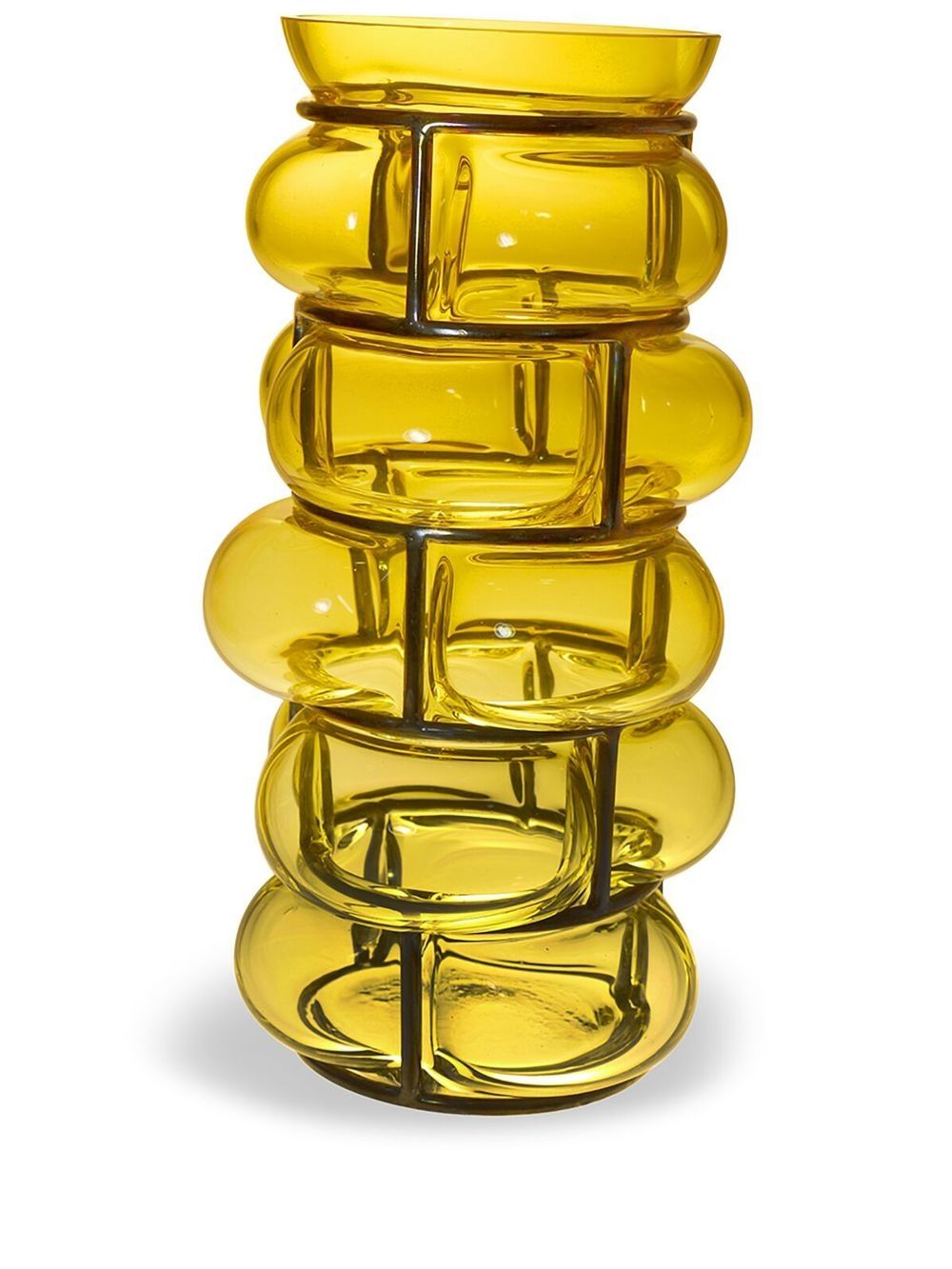 Brick glass vase - Yellow