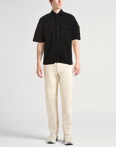 Man Shirt Black Size M Cotton, Elastane