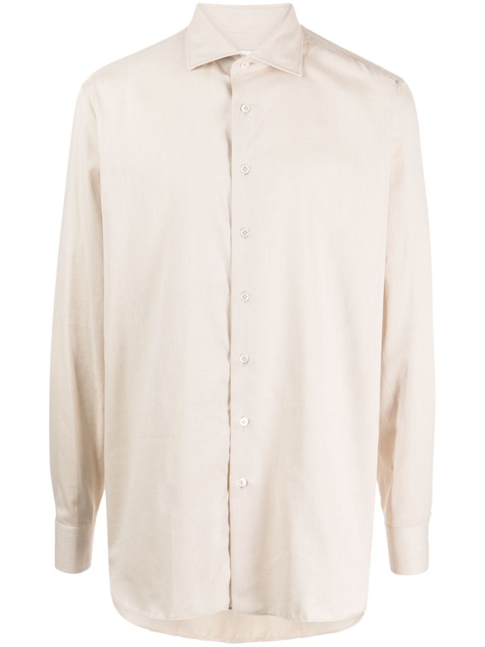 Classic-collar long-sleeve shirt - White