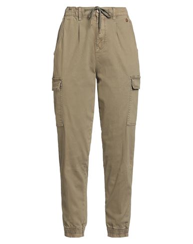 Natural Feeling Woman Pants Military green Size S Cotton, Elastane