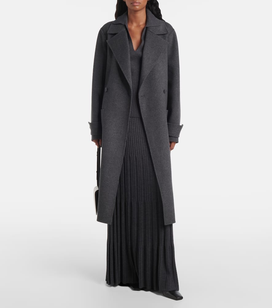 Merino ribbed-knit wool maxi skirt