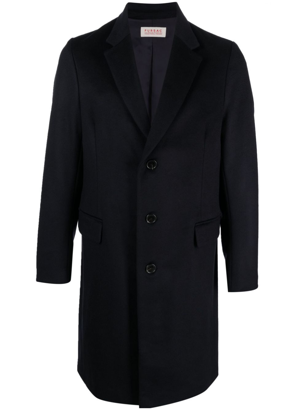 Cashmere single-breasted coat - Blue