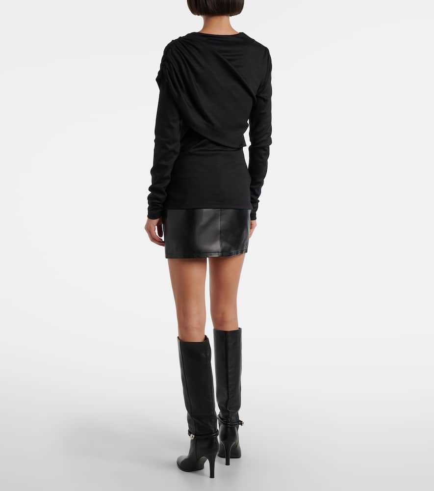 Asna draped virgin wool top