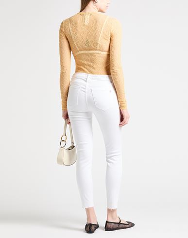Woman Jeans White Size 31 Cotton, Elastomultiester, Elastane