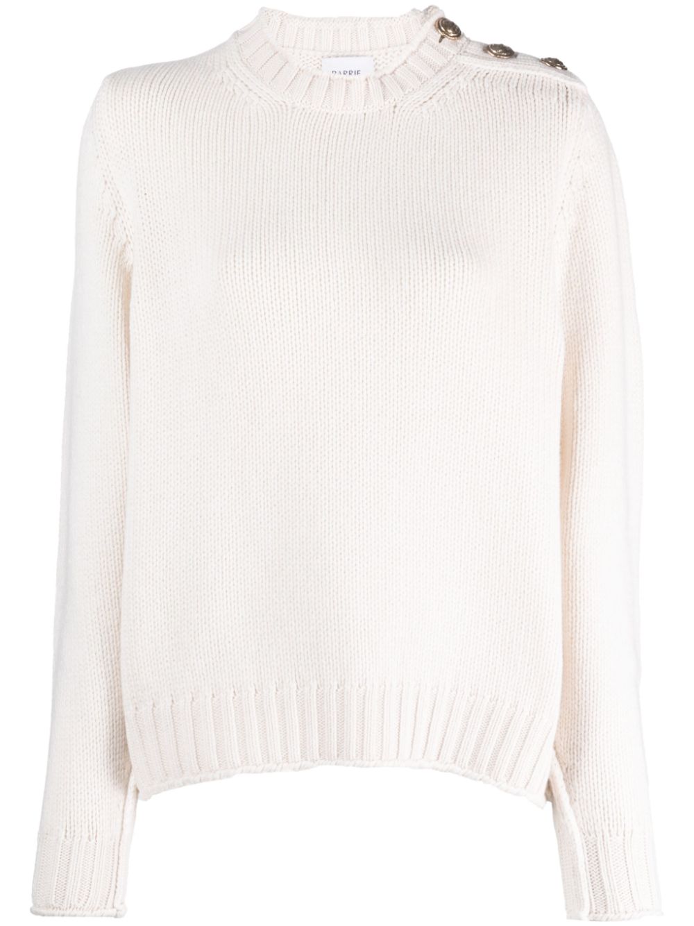 Button-detail cashmere jumper - Neutrals