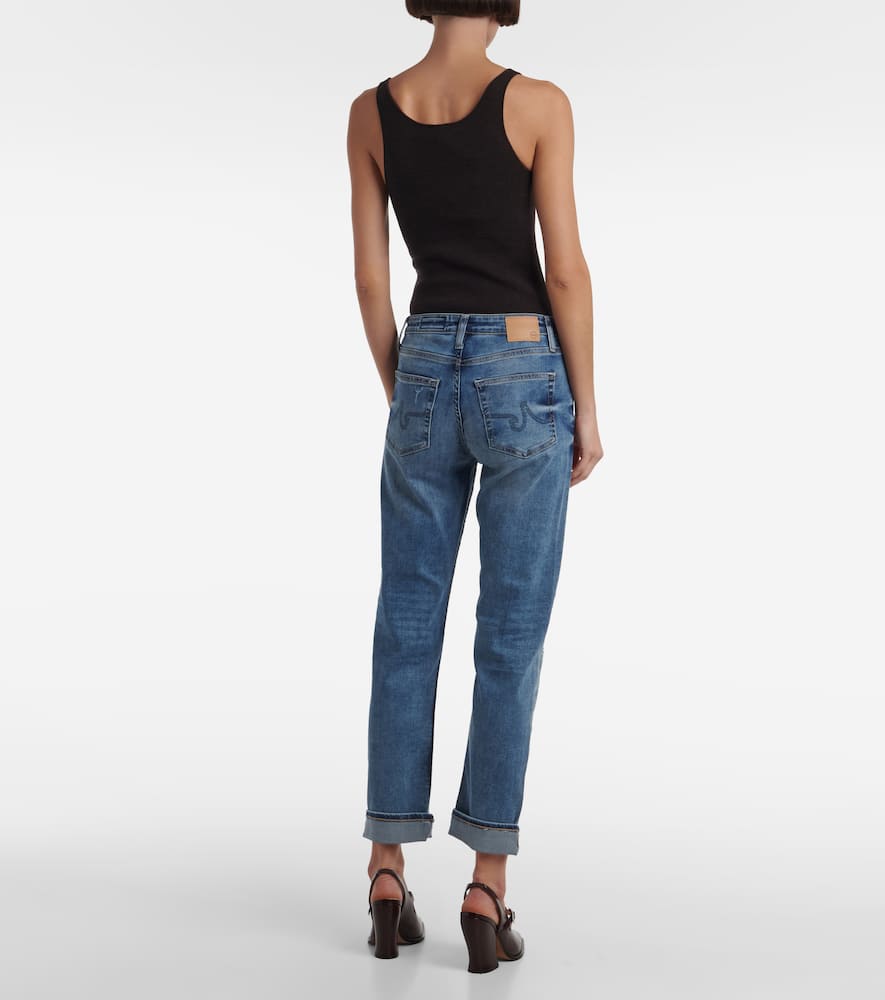 Girlfriend mid-rise straight jeans
