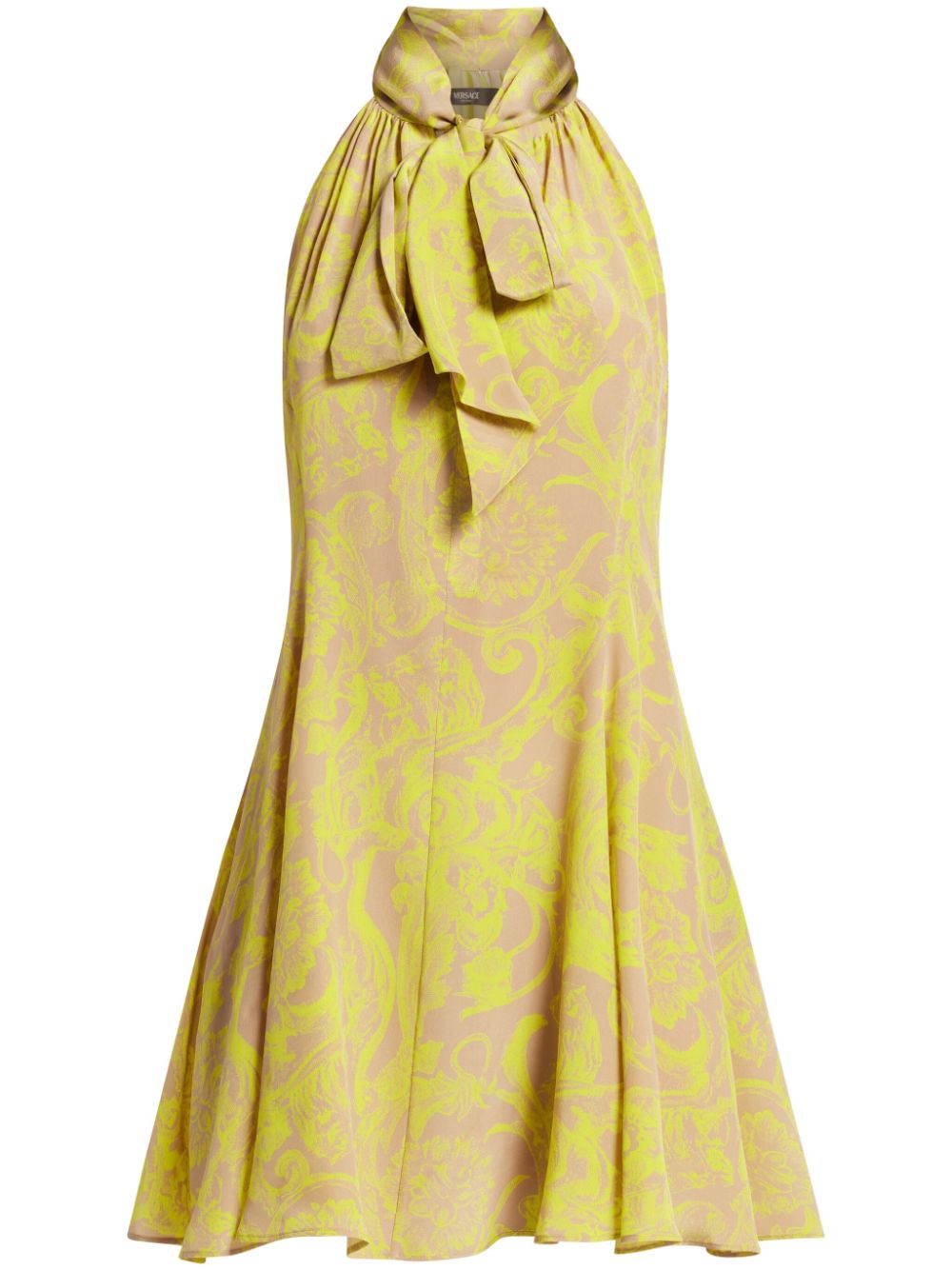 Barocco silk minidress - Yellow