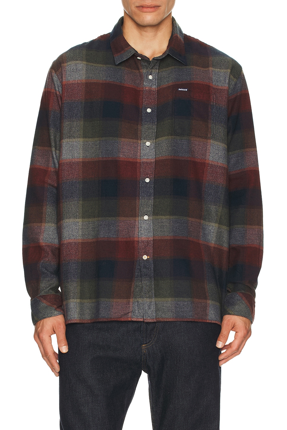 Barbour Copswell Relaxed Checked Shirt in Navy. S. Also in L, M, XL/1X