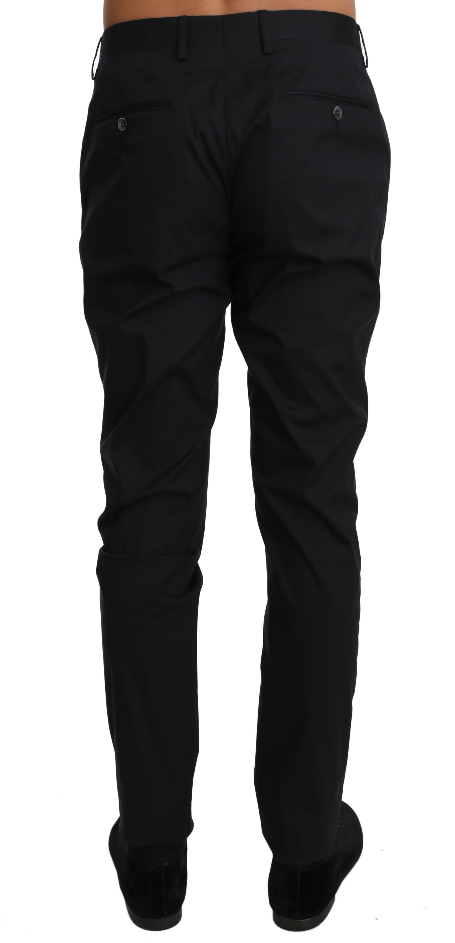 Wool-Blend Formal Trousers — Black