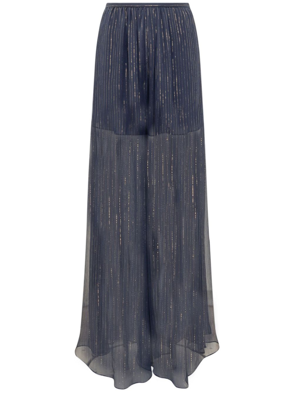 Metallic-threading flared trousers - Blue