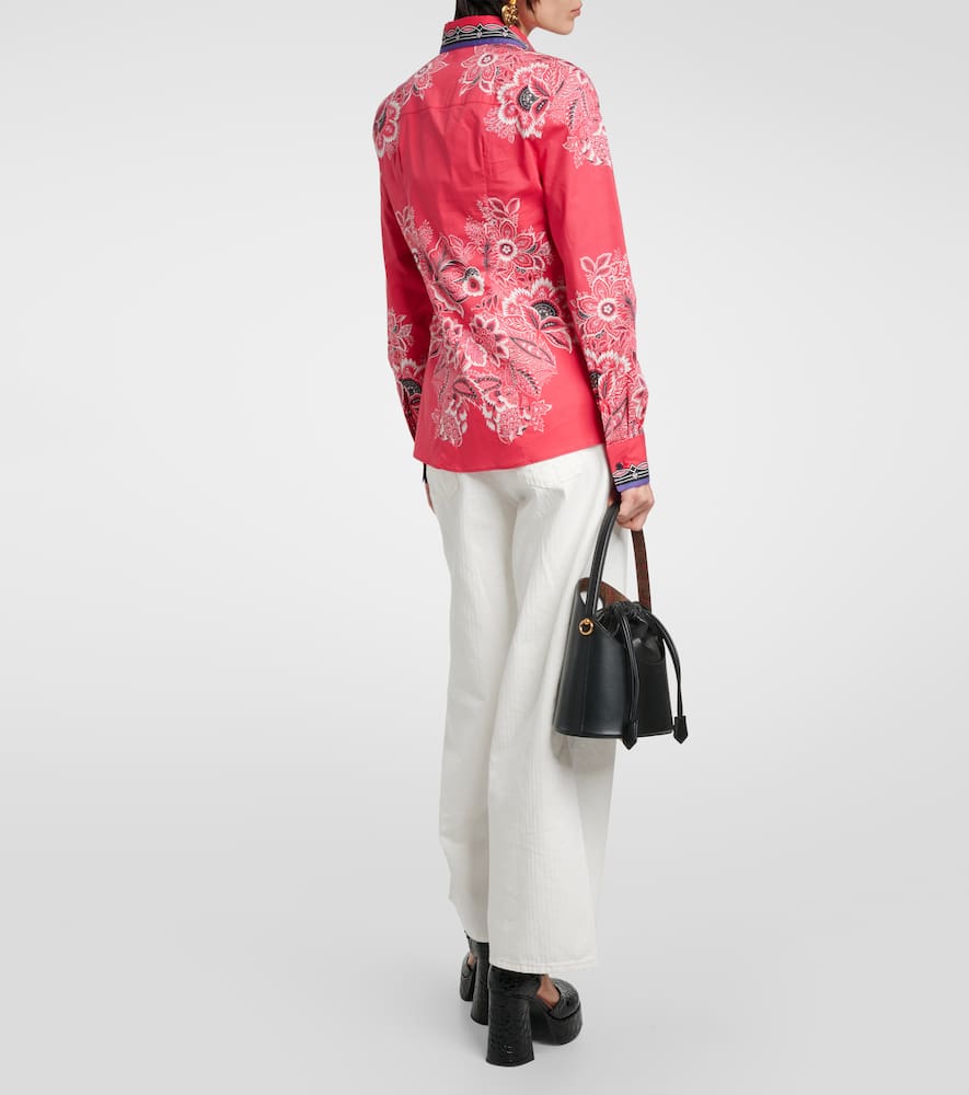 Floral cotton-blend shirt