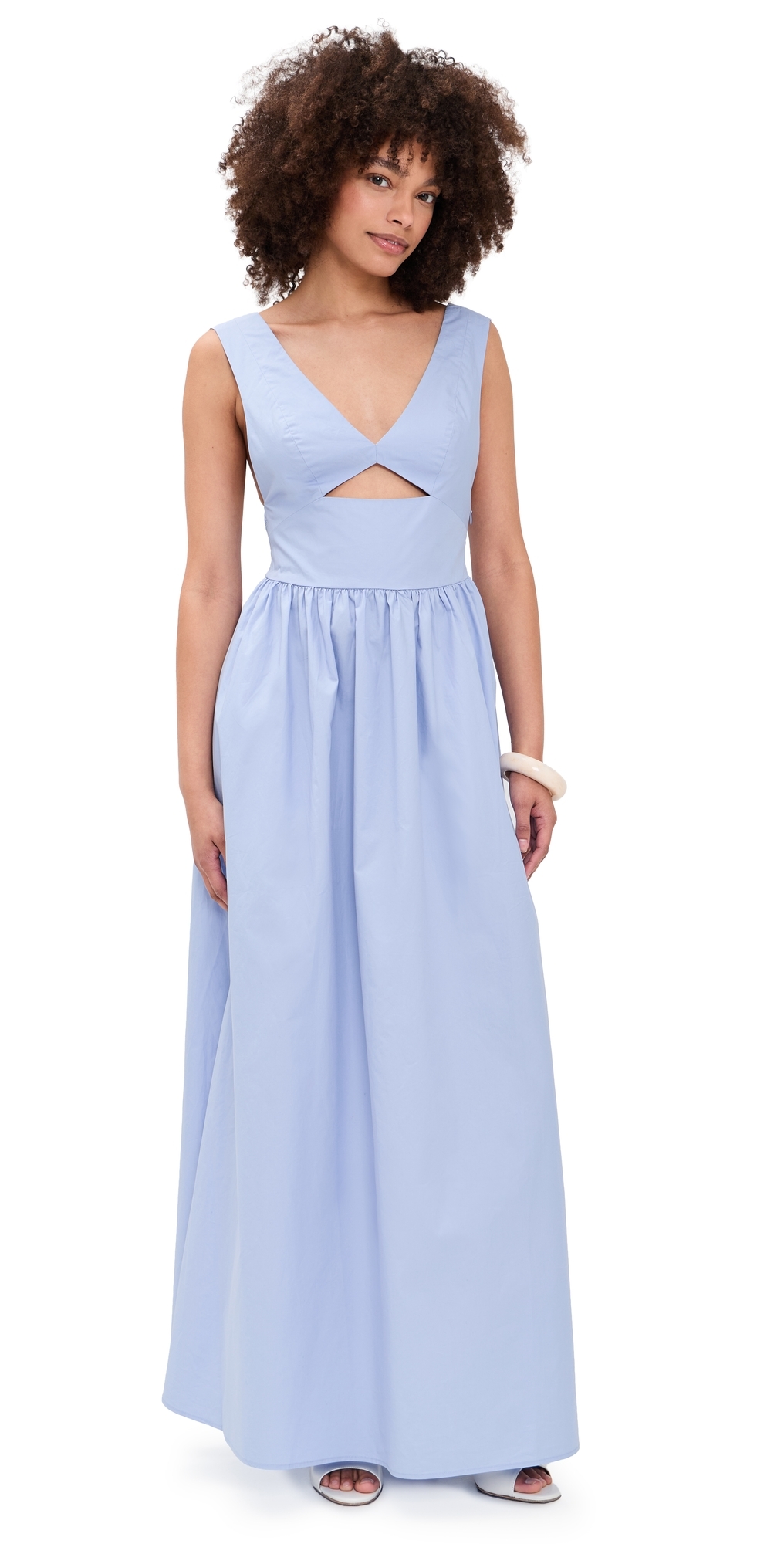 Poplin Cross Back Dress Frosty