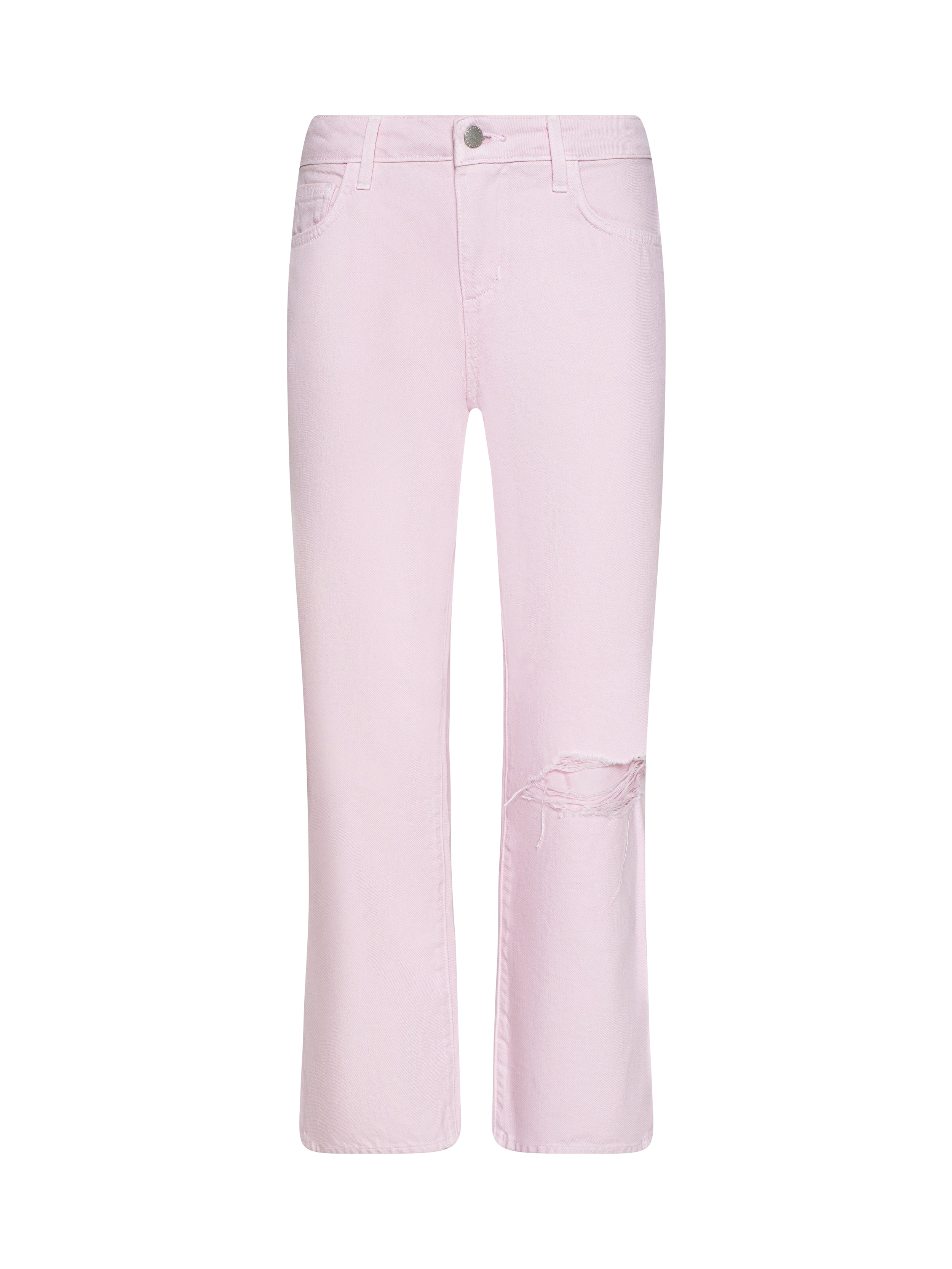 Blaine Cropped Stovepipe Jean In Icy Lilac Destruct