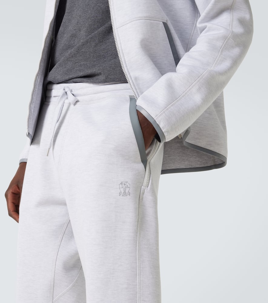 Cotton-blend jersey sweatpants