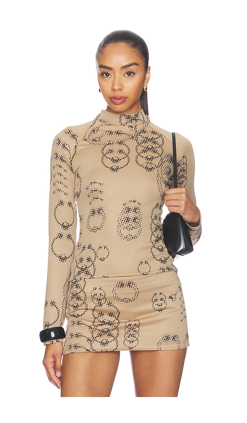 LADO BOKUCHAVA Piercer Turtleneck Top in Beige. XS. Also in S