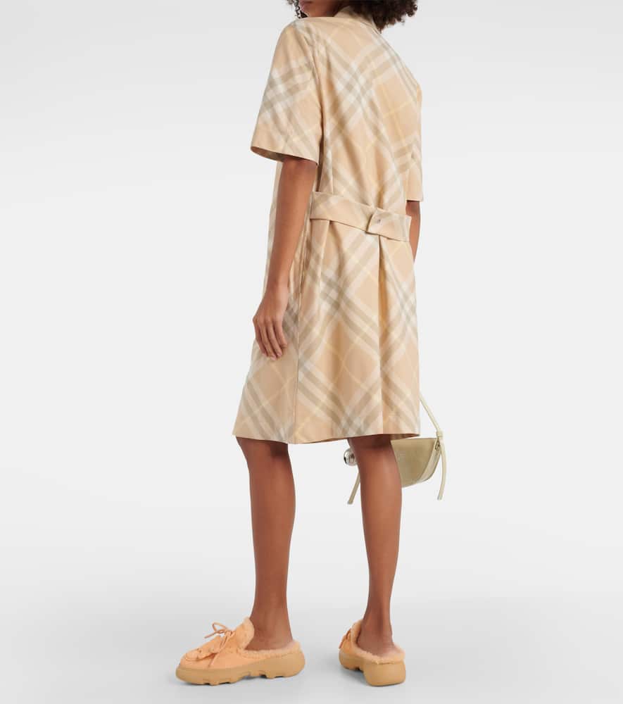 Check cotton shirt dress