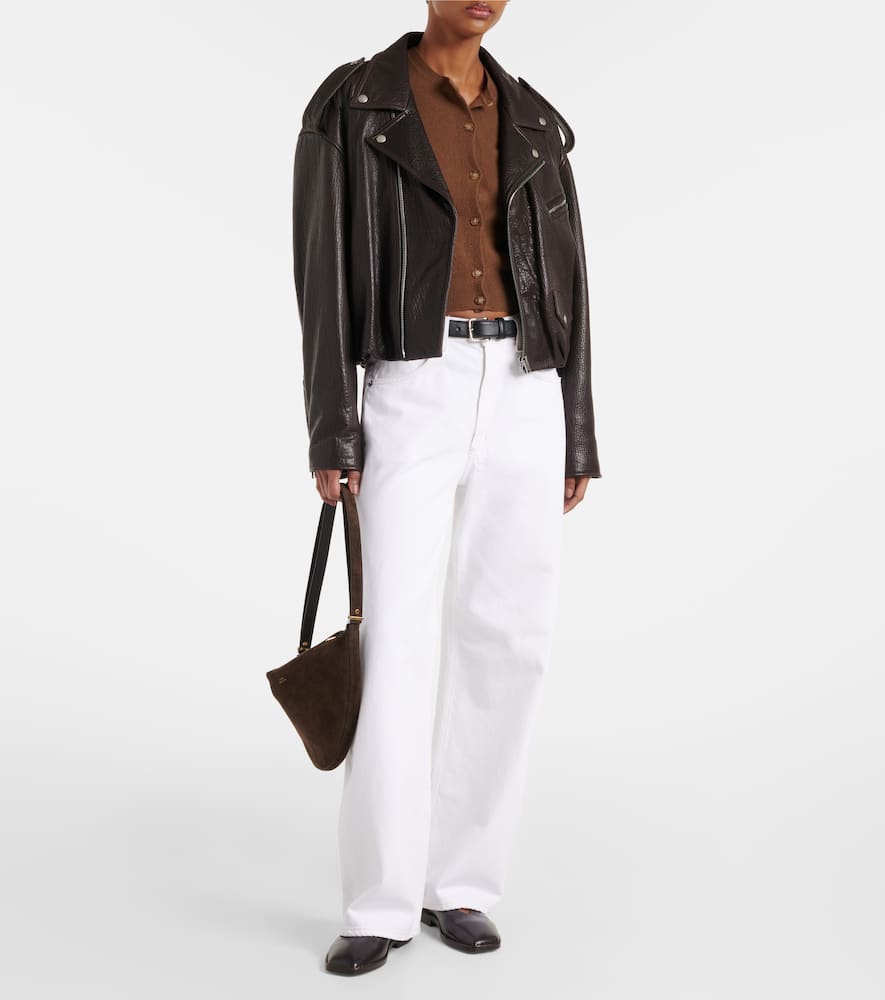 Mid-rise wide-leg jeans