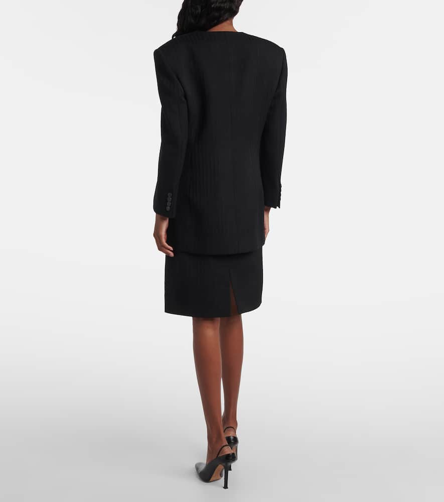 Ribbed-knit wool blazer