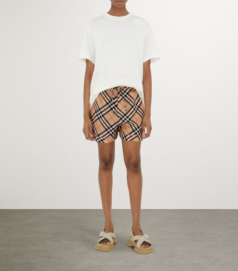 Silk Check Shorts