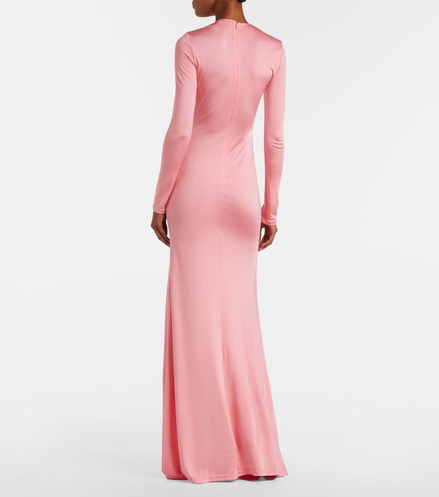 Embellished satin gown