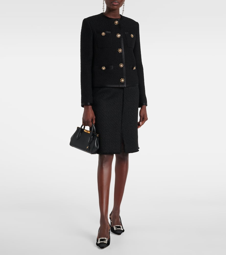 Wool and silk-blend tweed jacket