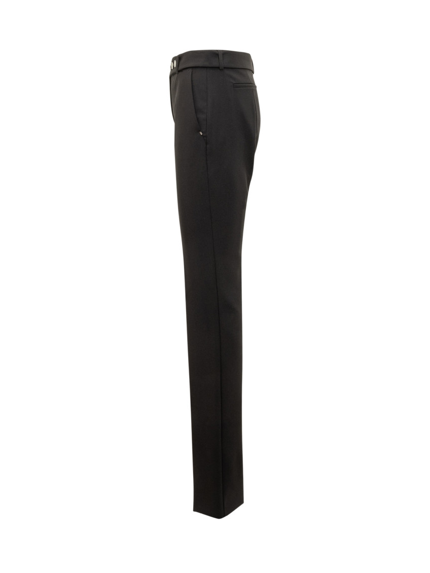 Black Straight Flat Front Pants