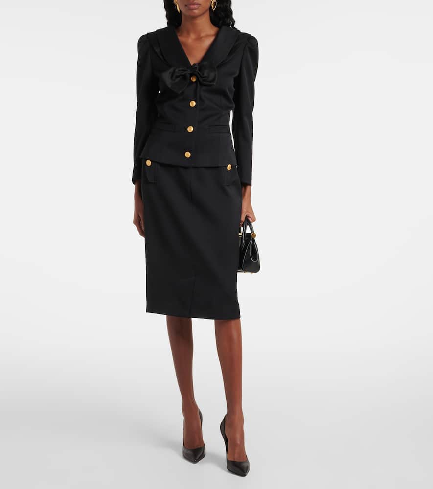Virgin wool pencil skirt
