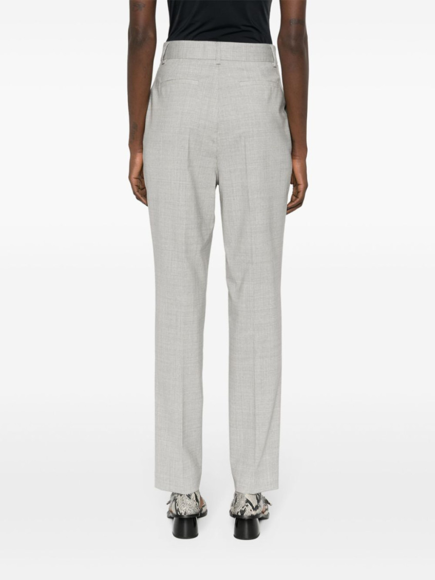 Grey high-waisted tailored trousers