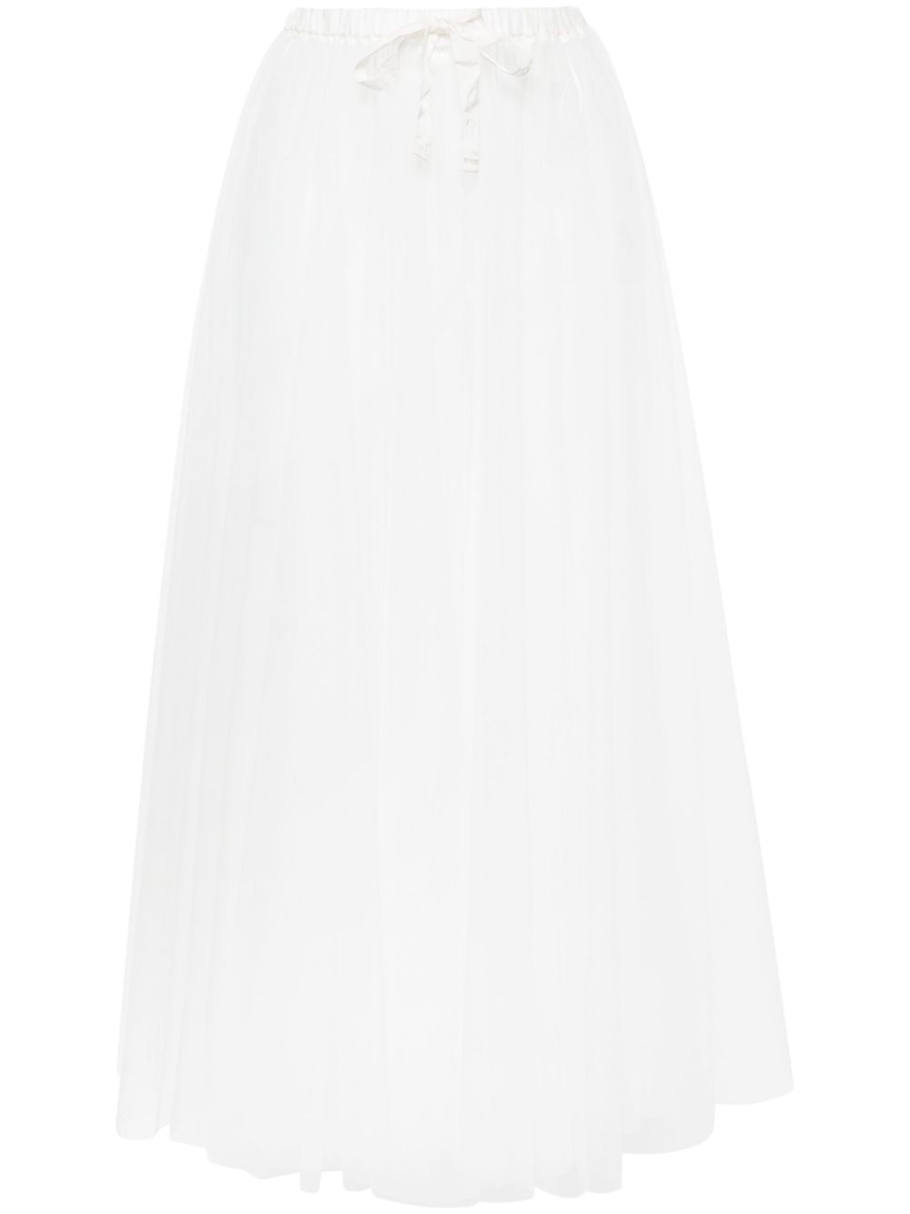 Sheer tulle maxi skirt - White
