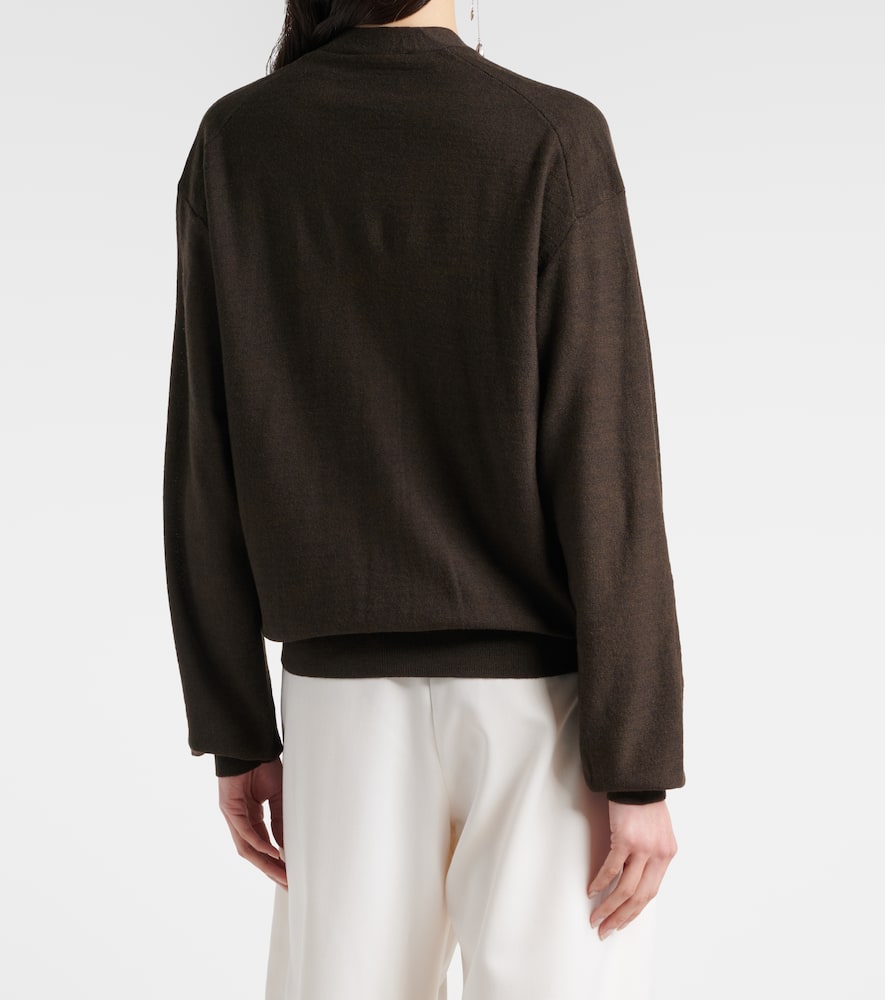 Twisted wool-blend cardigan