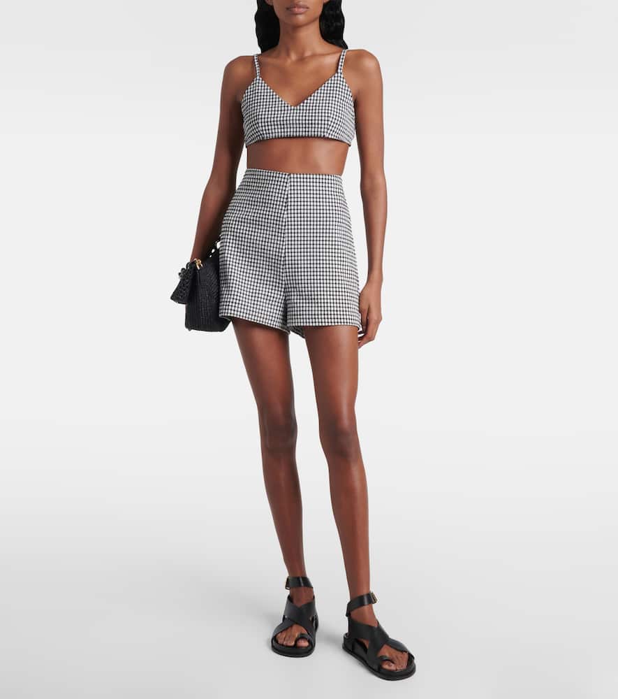 Róhe High-rise gingham shorts