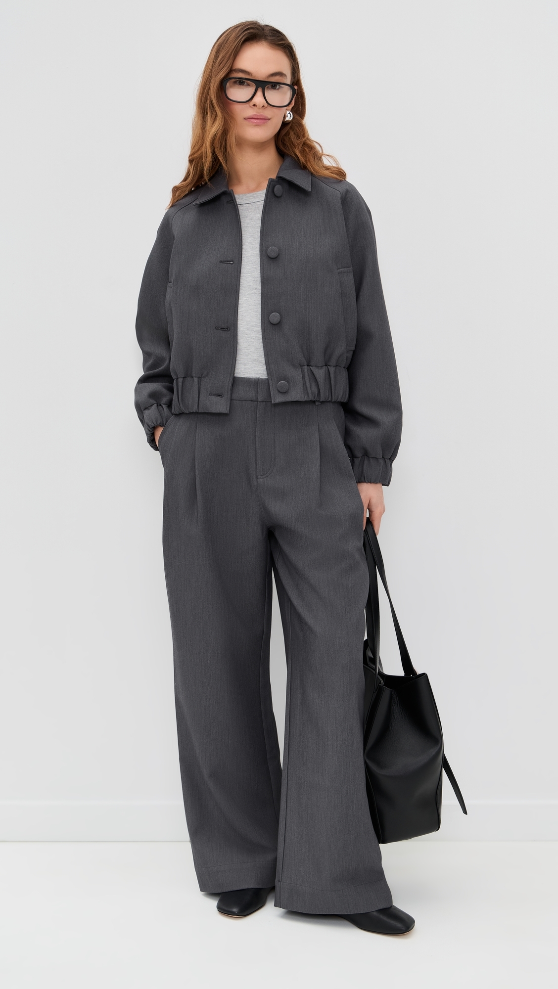 Reese Pleated Pants Grey Melange