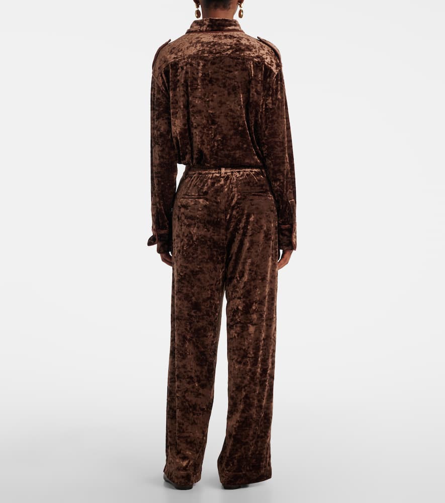 Velvet straight pants