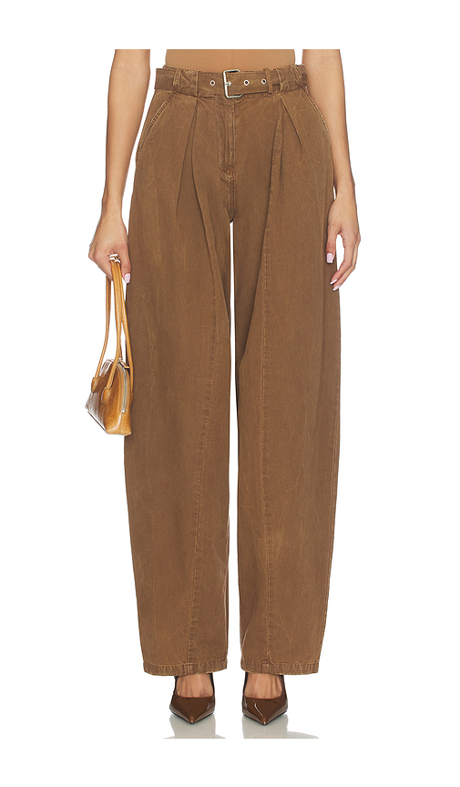 Blumarine Canvas Wide Leg in Brown. 36. Also