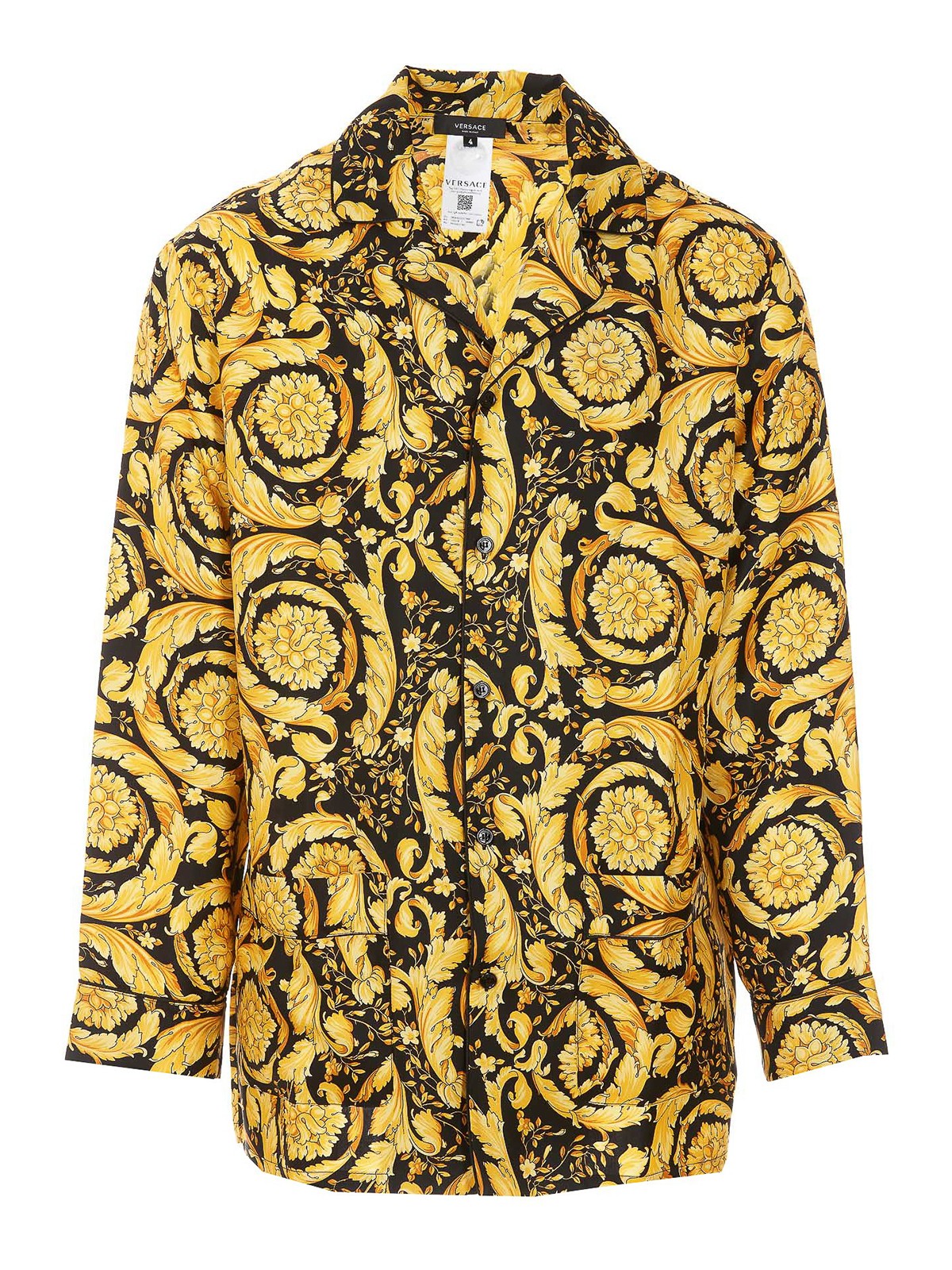 Barocco logo printed silk shirt