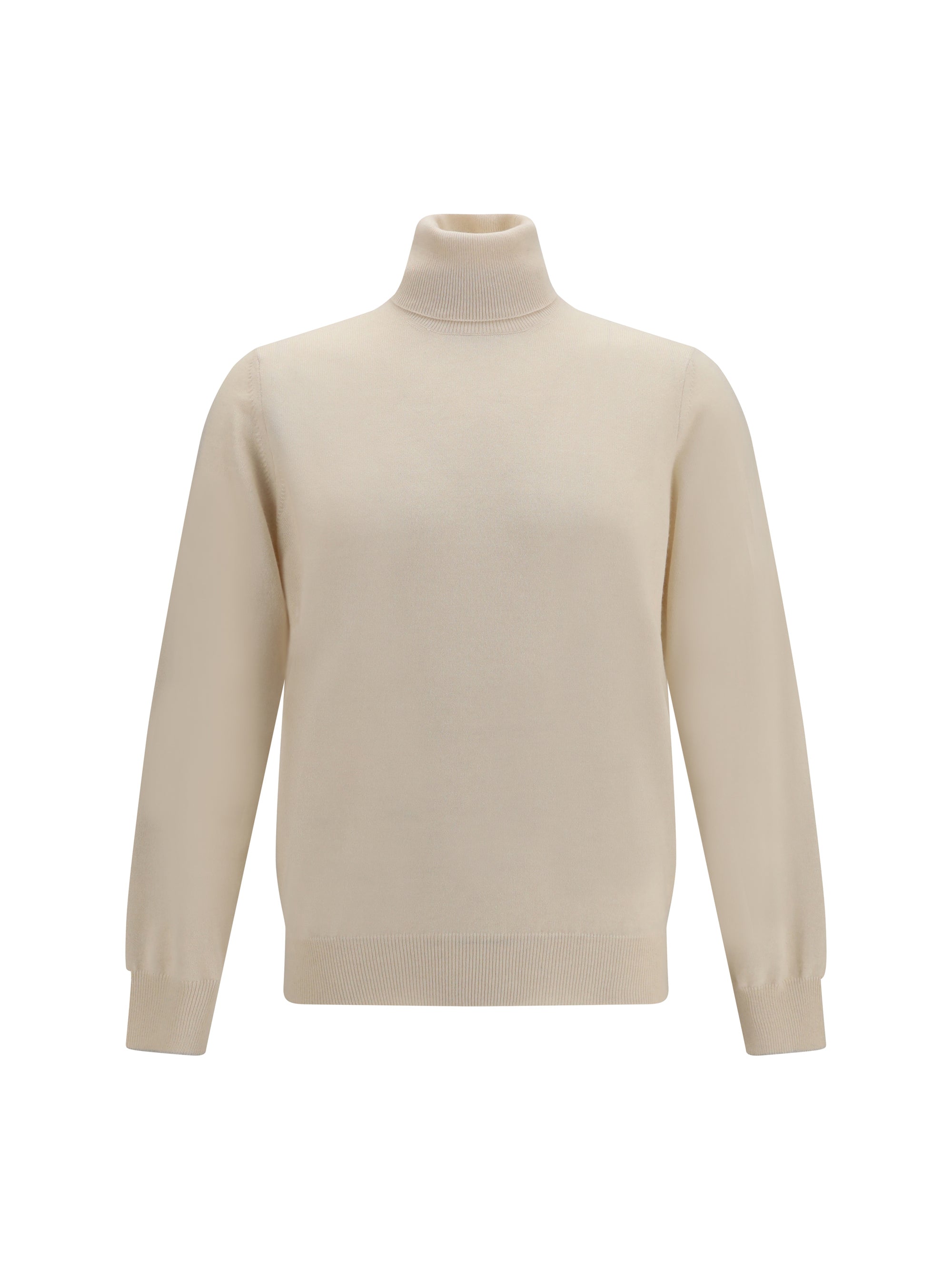 Cashmere Turtleneck Sweater — Beige