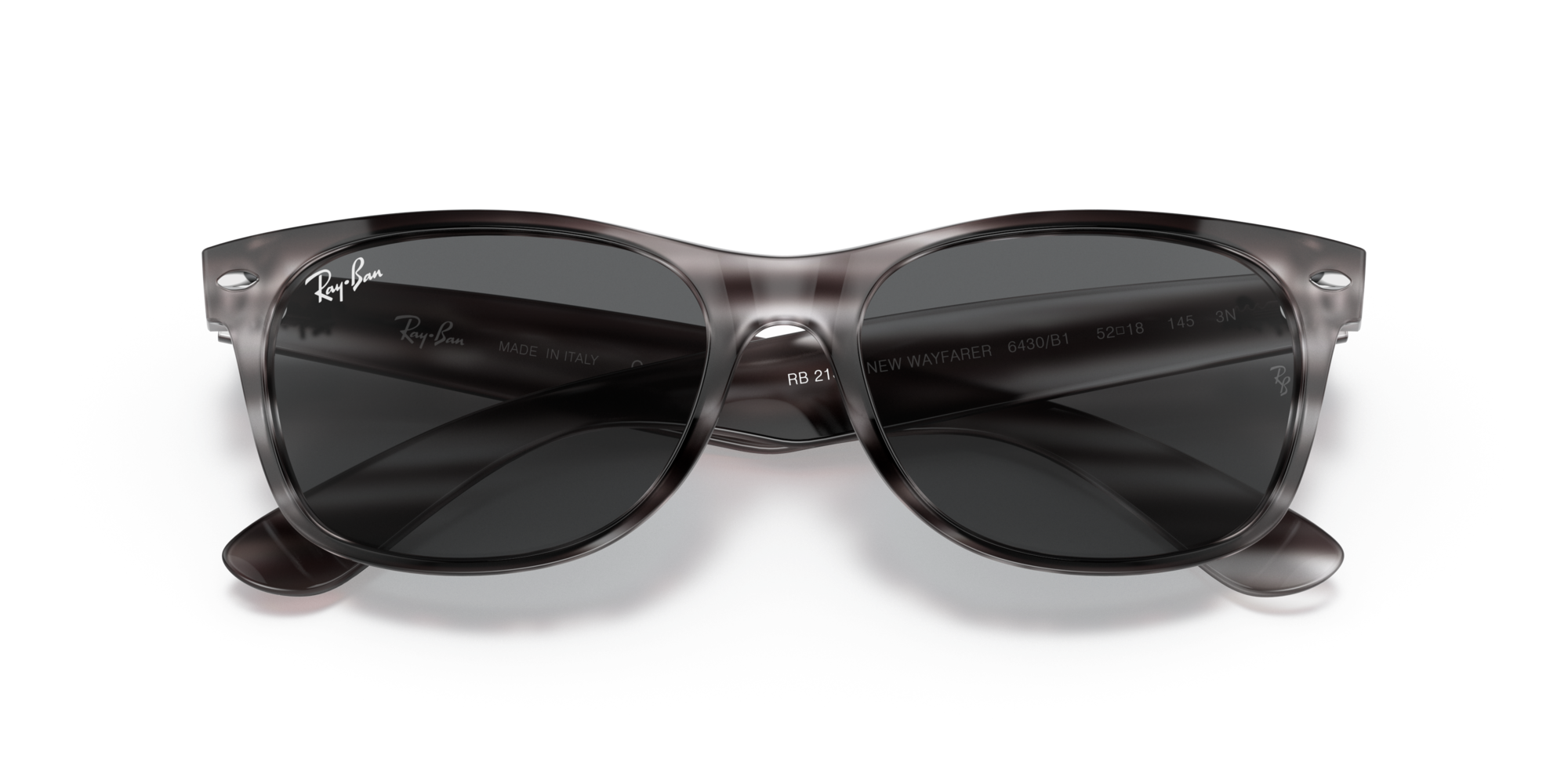 Ray - Ban Unisex Ray - Ban RB2132 NEW WAYFARER 6430B1 Sunglasses Nylon Grey Grey Squared Norma