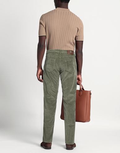 Man Pants Military green Size 34 Cotton, Elastane